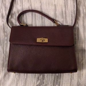 Coach burgundy textured leather shoulder bag NWOT